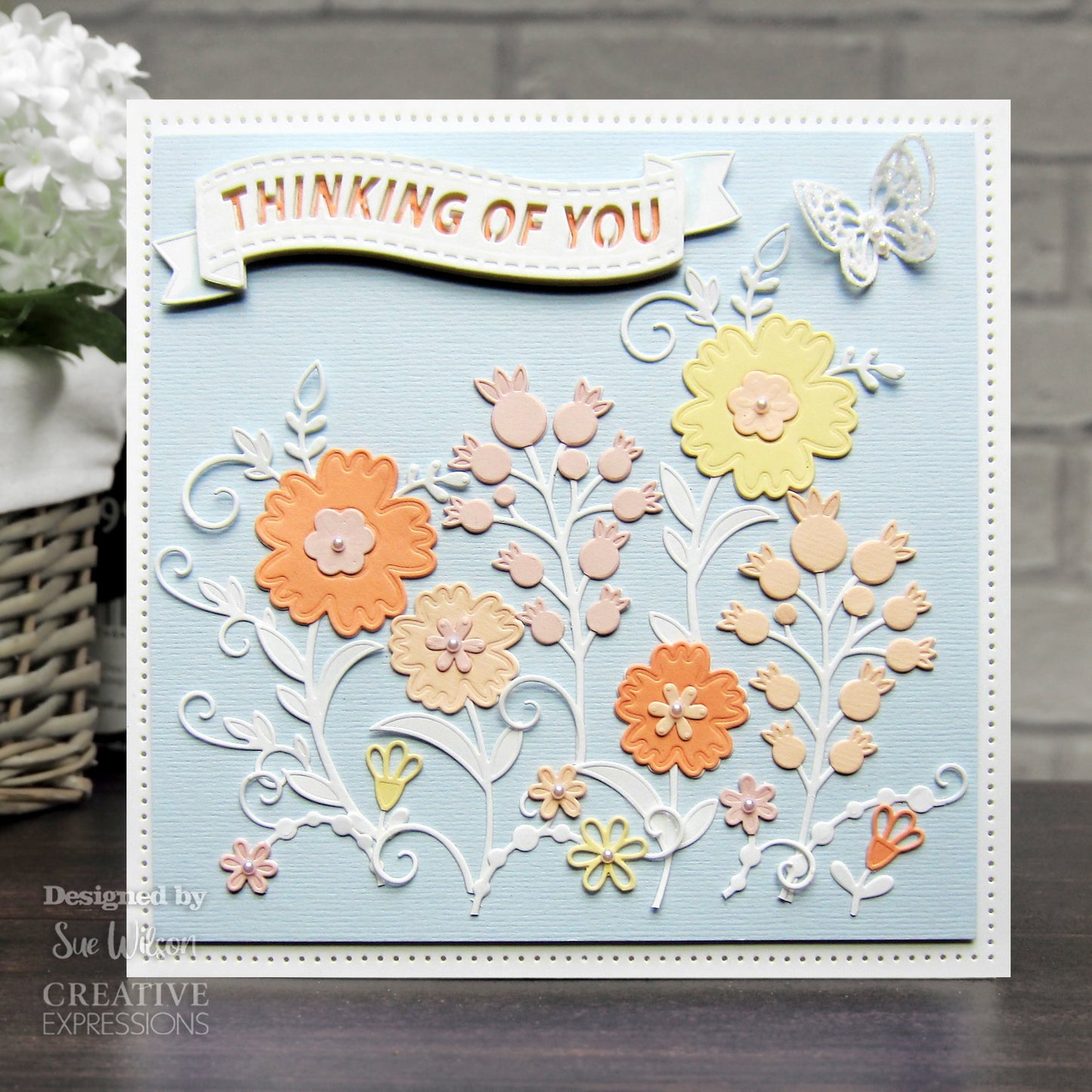 Creative Expressions Sue Wilson Floral Wishes Banner Craft Die