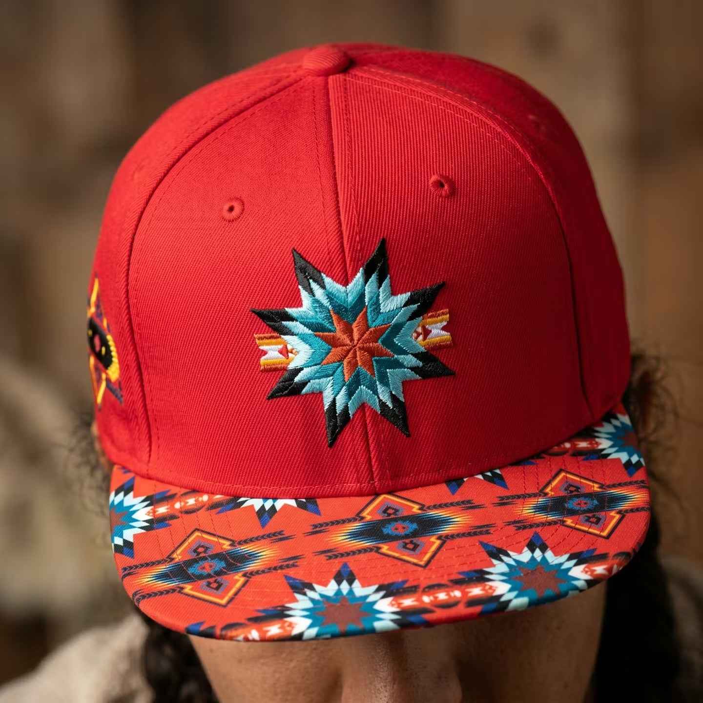 Native  embroidery Hat red