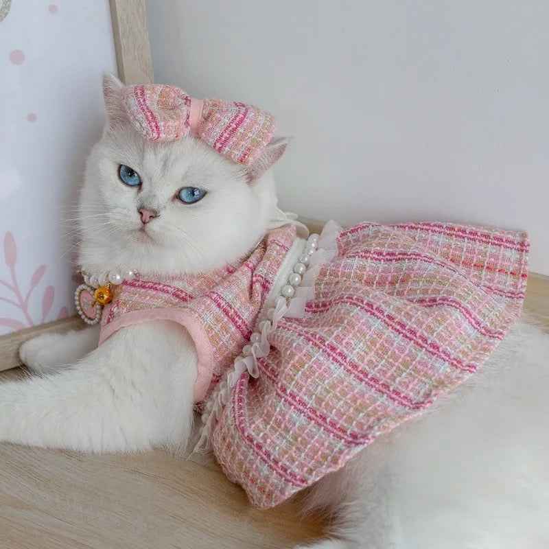 Princessa Dog Dress & Bow Set – Formal Outfit for Dogs
