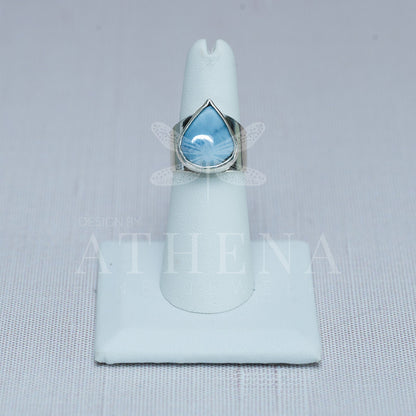 Sky - Blue Opal Ring | Sterling Silver, Bold Statement Piece | Size 6.5