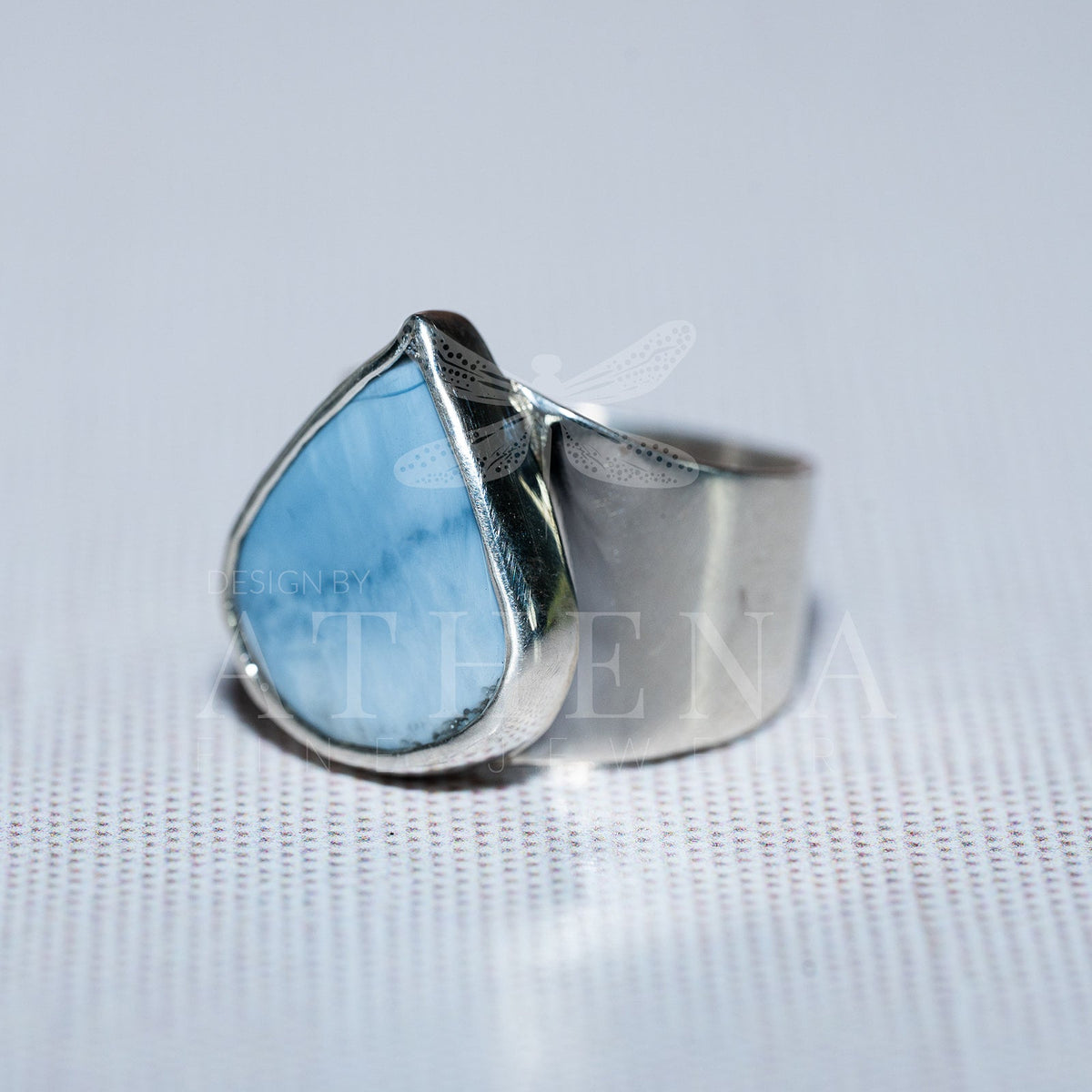 Sky - Blue Opal Ring | Sterling Silver, Bold Statement Piece | Size 6.5