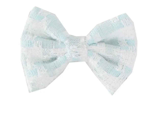 Blue Checker Dog Bow – Classic Plaid Hair Accessory for Dogs