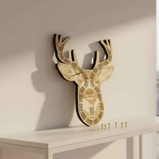 Deer Head Cribbage Board
