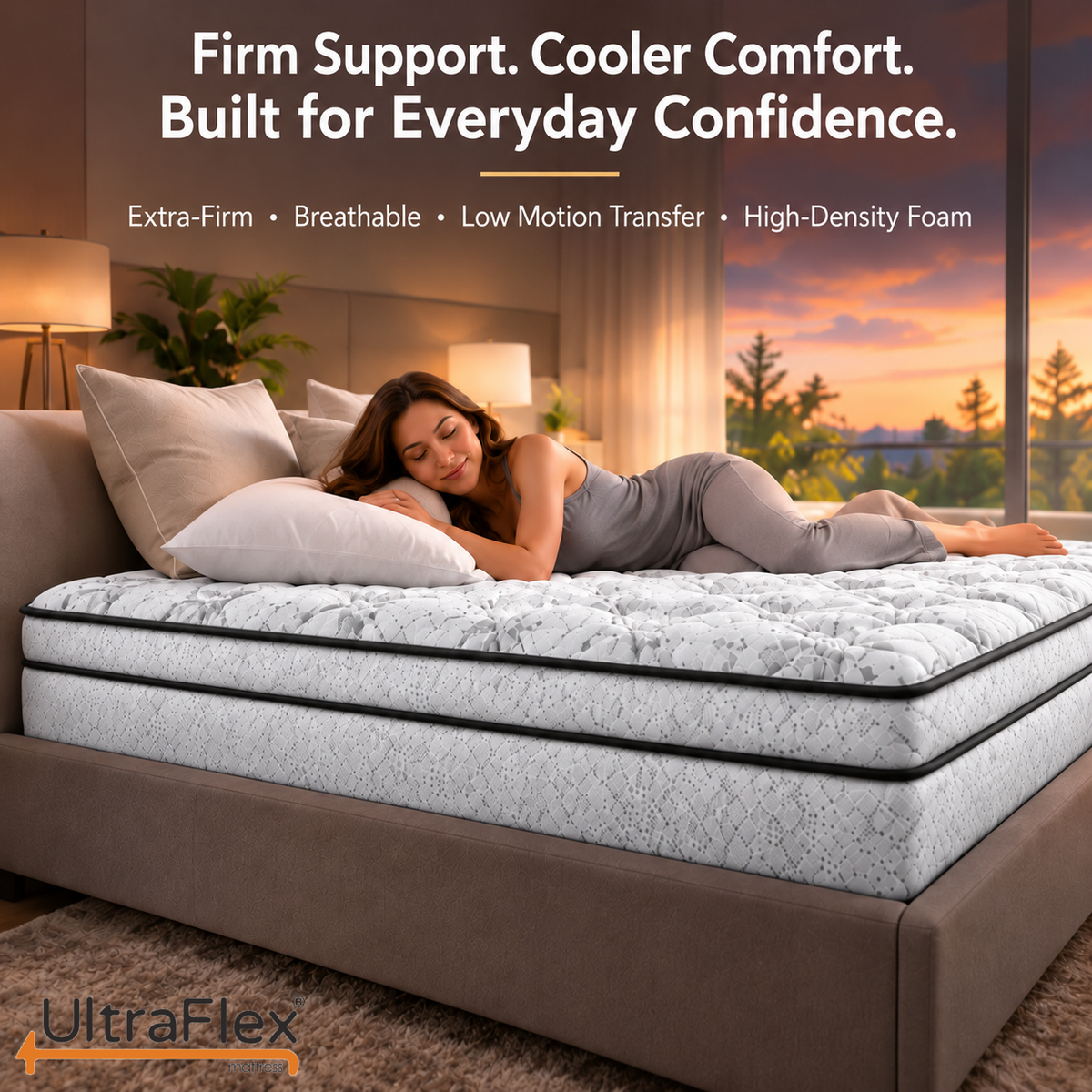 UltraFlex® DYNASTY 9 Inch Firm High Density Foam Mattress with Tight Top Comfort — Made in Canada