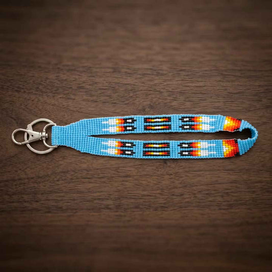 Blue Native American Style Wrist Lanyard