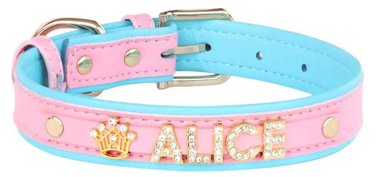 Cotton Sky Crown Name Dog Collar | Customized Dog Collar