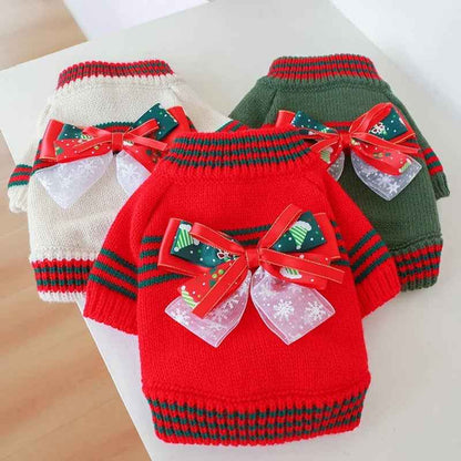 Holiday Gift Box Dog Sweater | Christmas Dog Knitwear