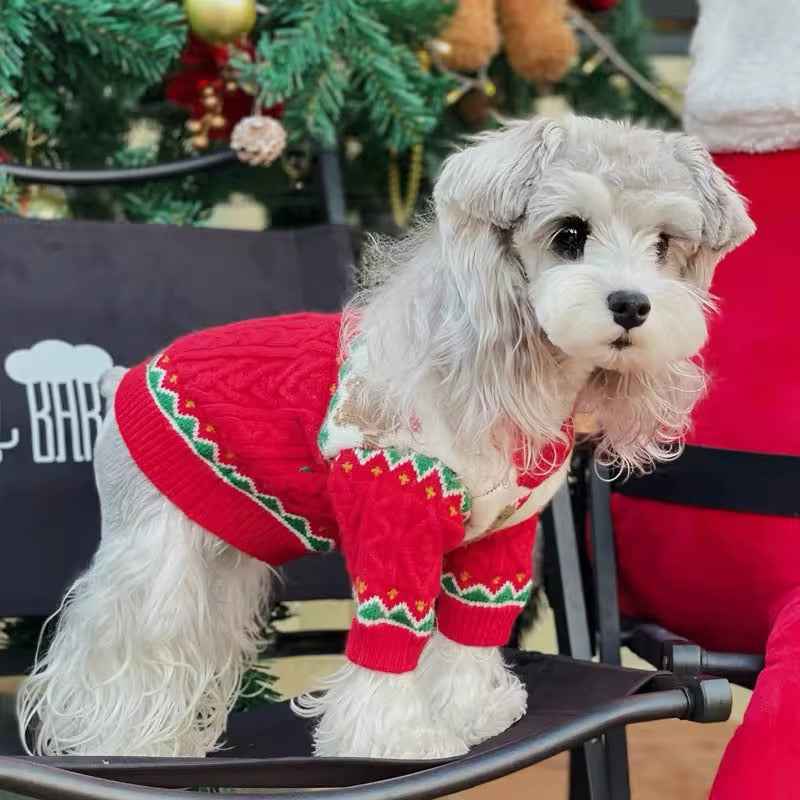 Gingerbread Christmas Dog Sweater – Holiday Knit Winter Outfit for Dogs
