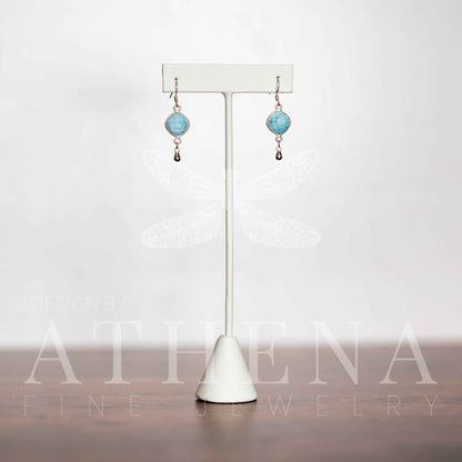 Raw Turquoise Earrings in Sterling Silver – Bold Elegance for the Modern Woman