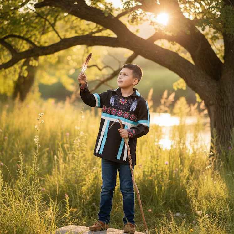 Feathers Youth Ribbon shirt
