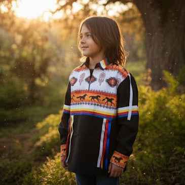 Orange and White Youth Ribbon shirt