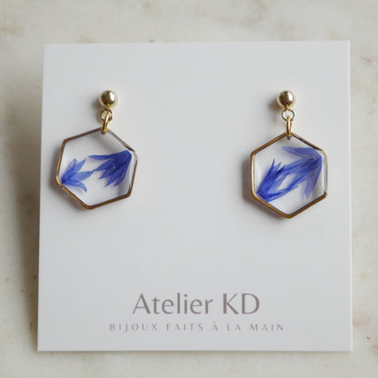 Boucles d'oreilles Blu - hexa(médium)