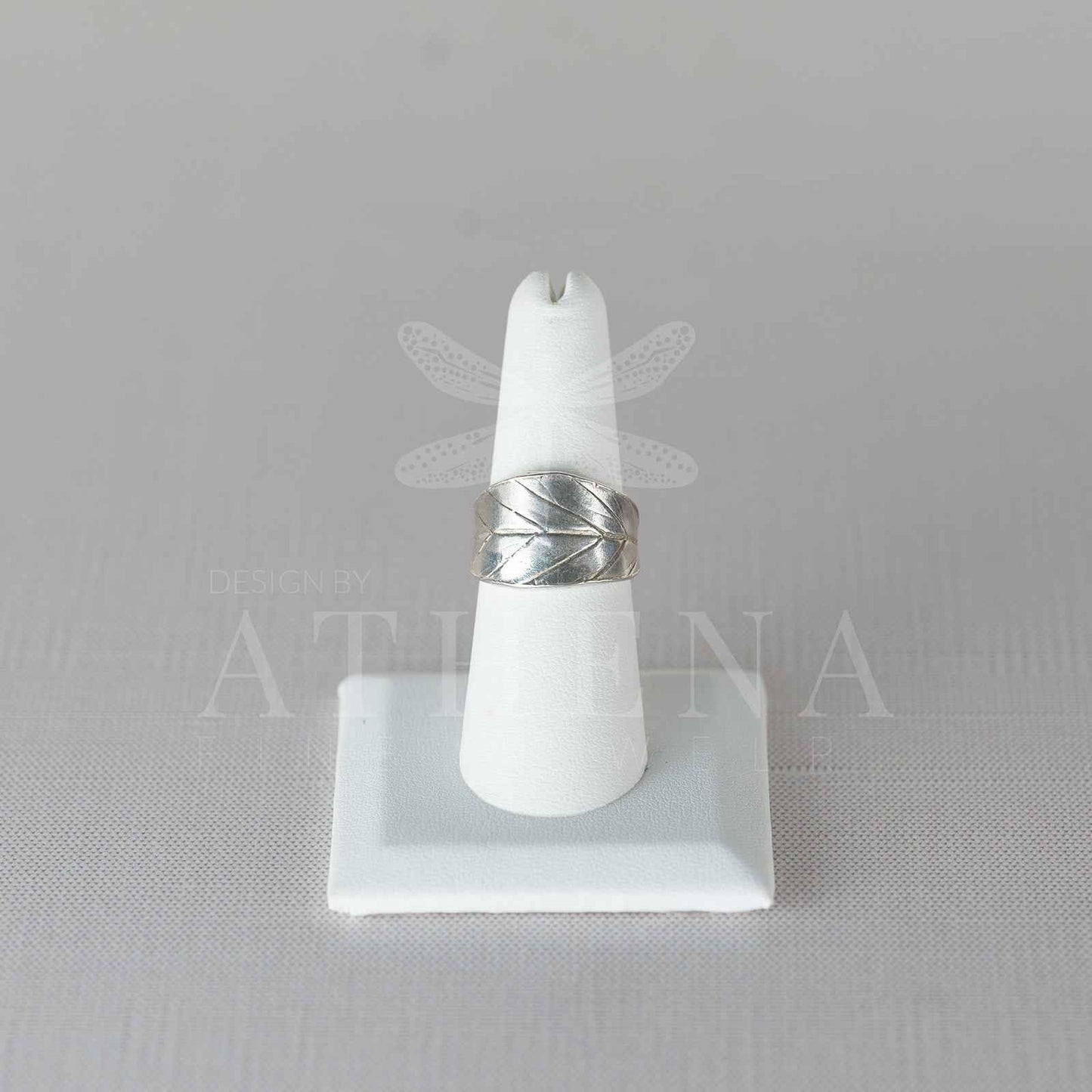 Blueberry Leaf Wraparound Ring | Handmade Sterling Silver & Gold | Unique Leaf Design