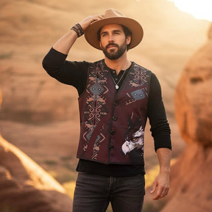 Eagle Native Vest(Maroon)