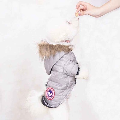 Canada Dog Jacket | Insulated Winter Dog Jacket with Fur Hood