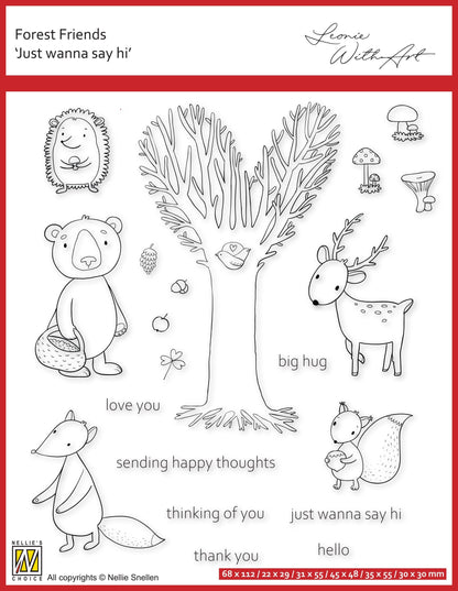 Nellie's Choice Clear Stamp Forest Friends-Just Wanna Say Hi