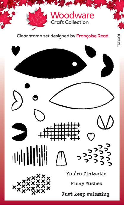 Woodware Clear Singles Build A Fish 6 in x 8 in Stamp