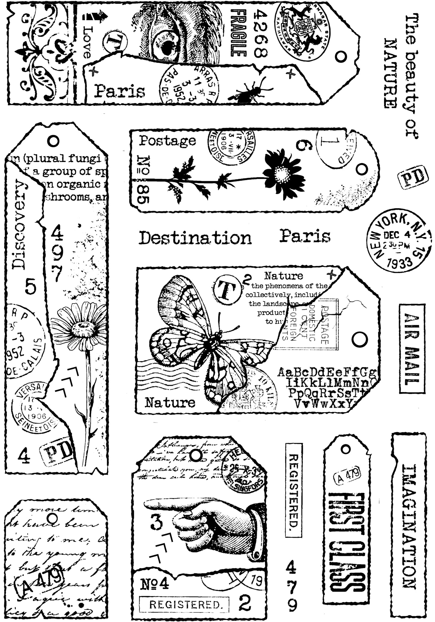 Woodware Clear Singles Tag Collection 6 in x 8 in Stamp