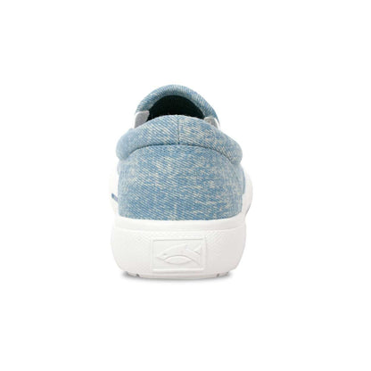 Fishooz Women's Sunwashed Slip-On Denim/White