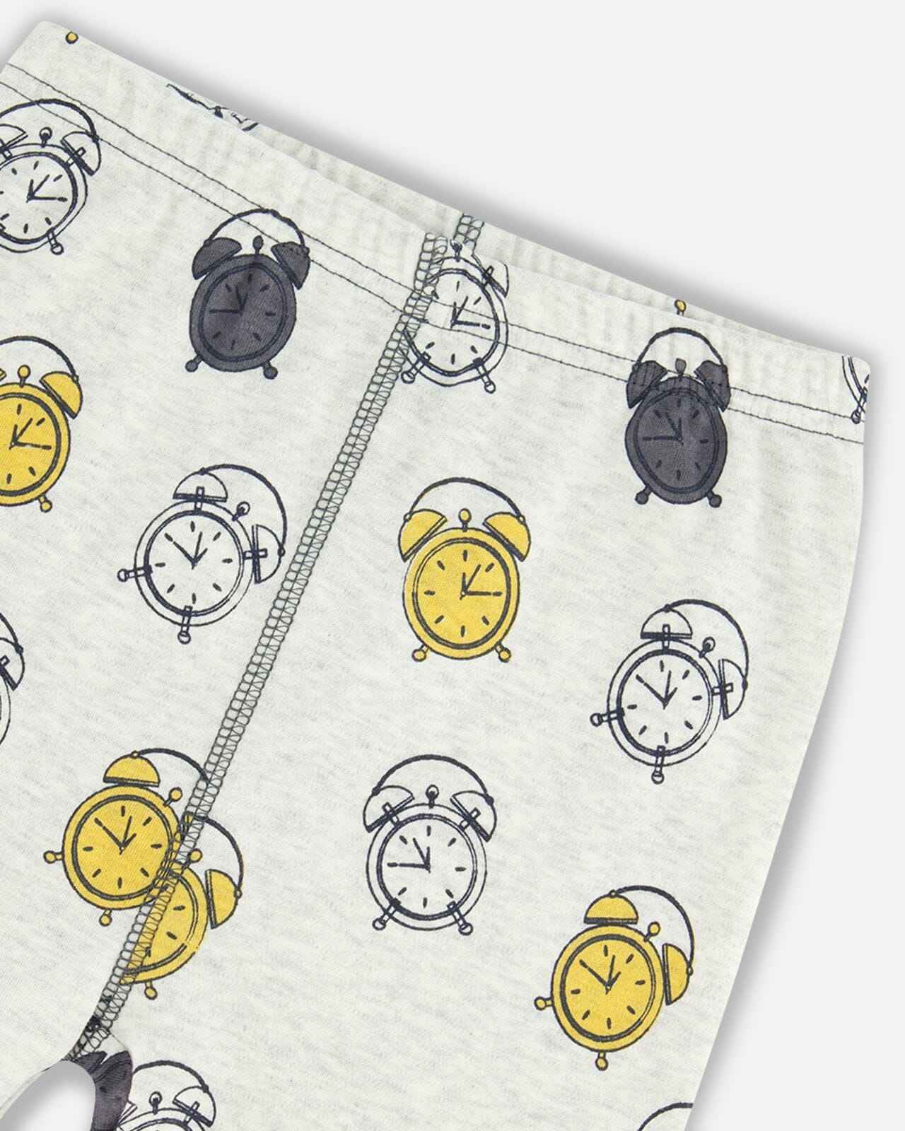 Organic Cotton Two Piece Pajama Set Gray Printed Egg-O-Clock