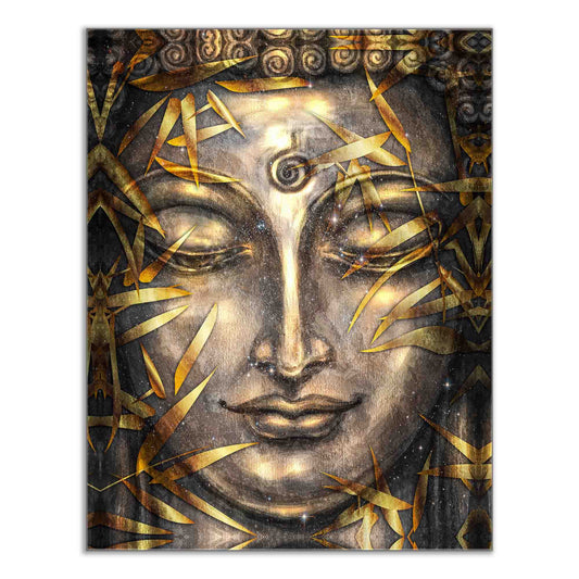 Wandbild – Leinwanddruck Gold Buddha – Kunstwerk