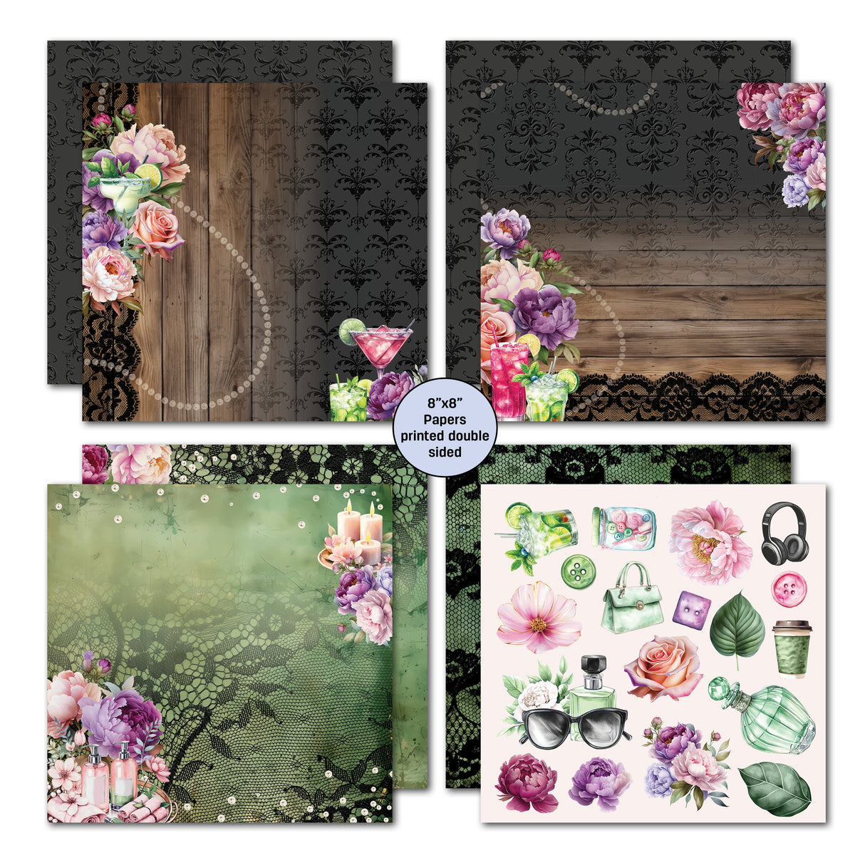 3Quarter Designs Girls Weekend  8x8 Paper Pack