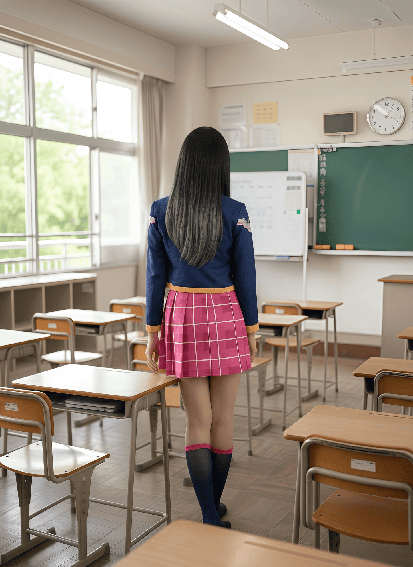 Anime Style Cosplay Halloween Costume Set School Uniform with Jacket and Skirt