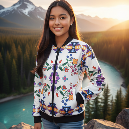 Ivory Bloom Kids Bomber