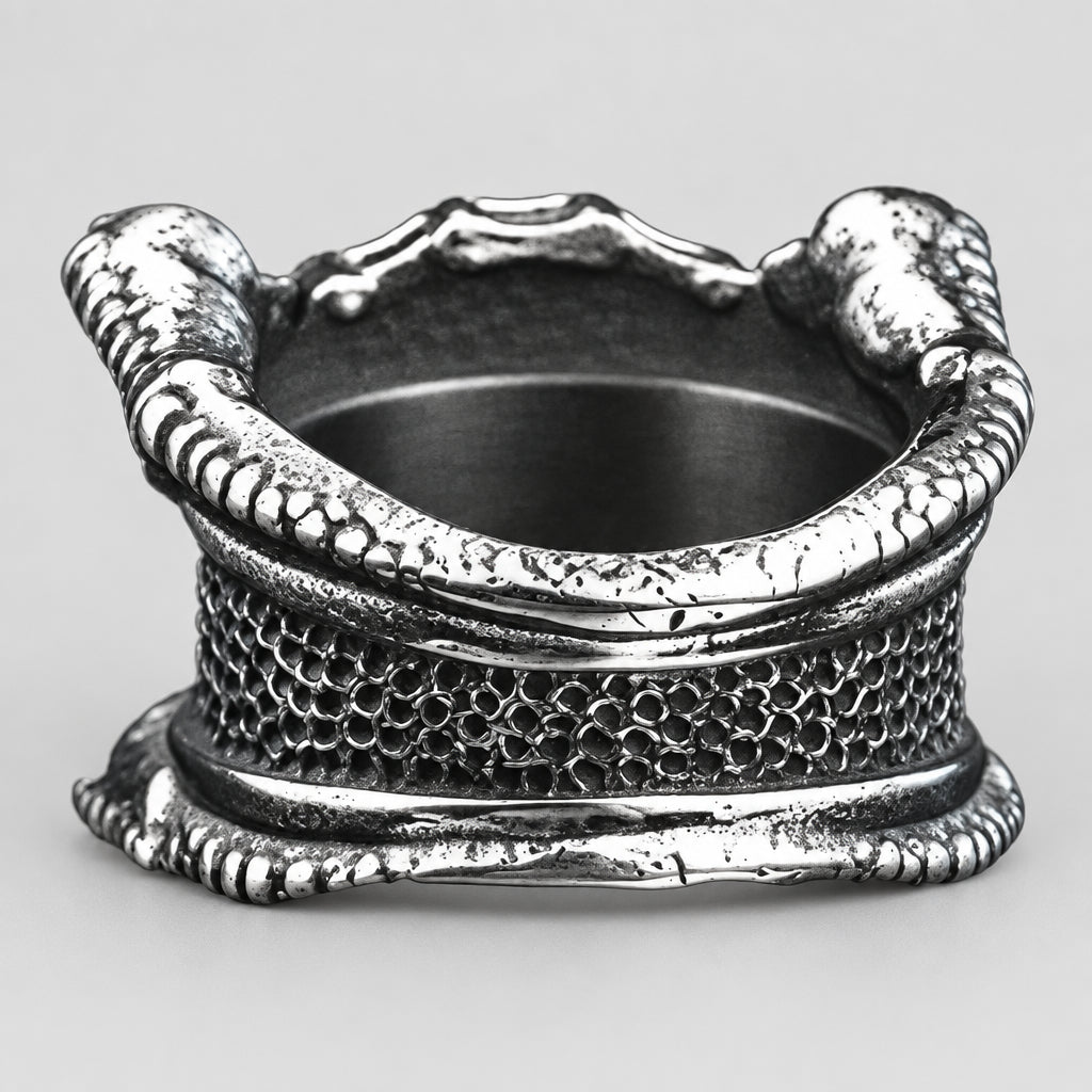 GoSteel Men's Bike Chain & Skull Ring | Stainless Steel Ring