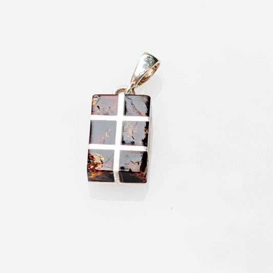 Golden Axis Pendant | Sterling Silver Baltic Amber | Tears of the Sun
