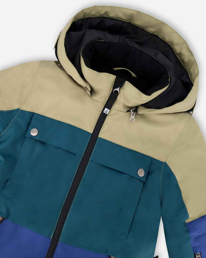 One-Piece Teknik Snowsuit Colorblocked Navy Blue