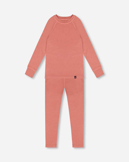 Merino Wool Base Layer Set Dusty Pink