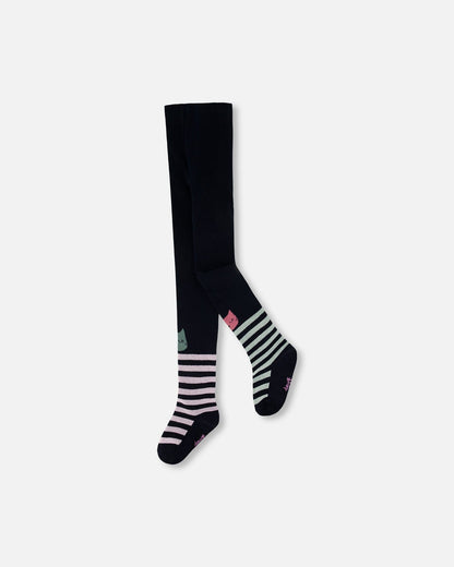 Knit Tights Dark Blue