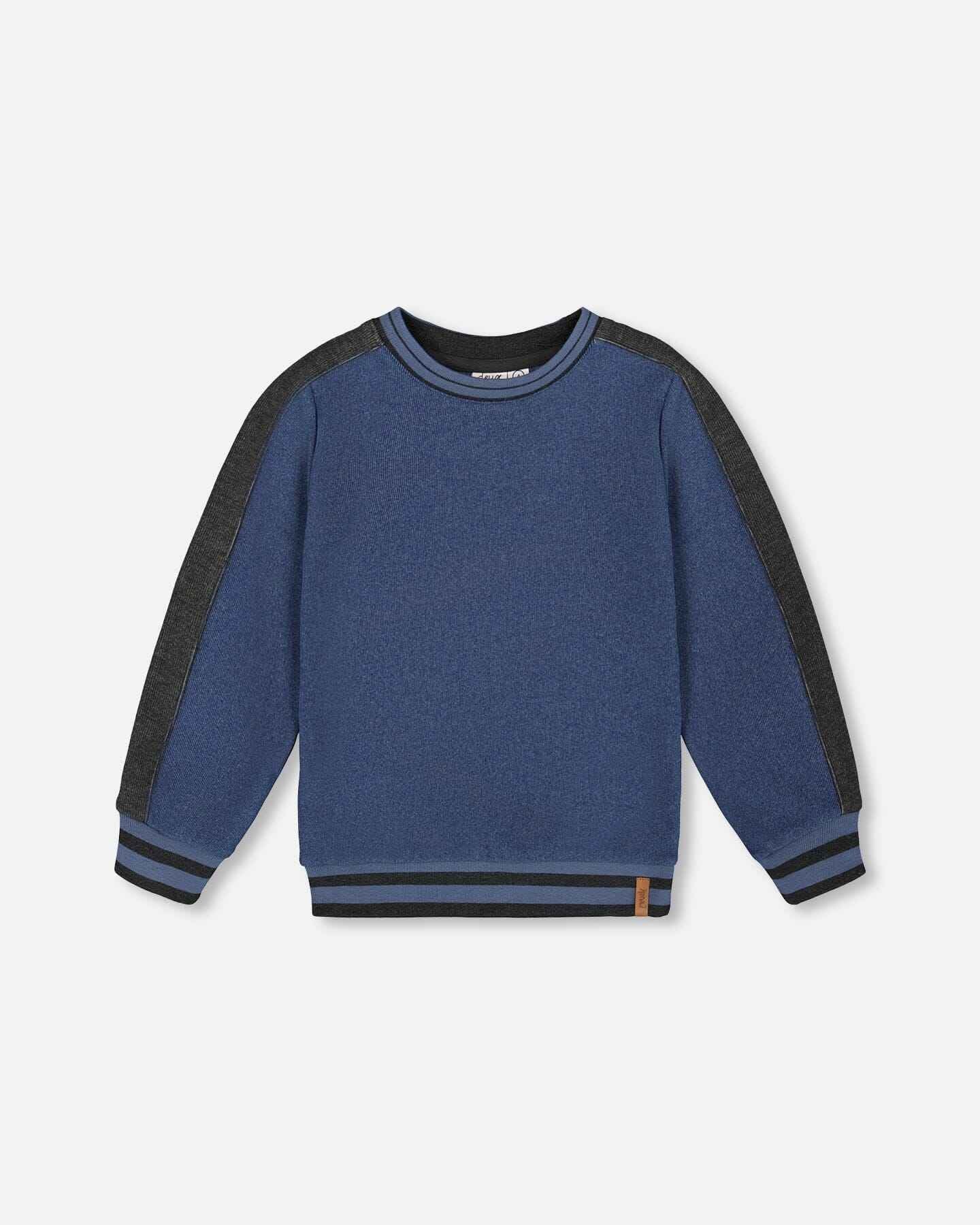 Super Soft Flat Back Rib Sweatshirt Dark Steel Blue