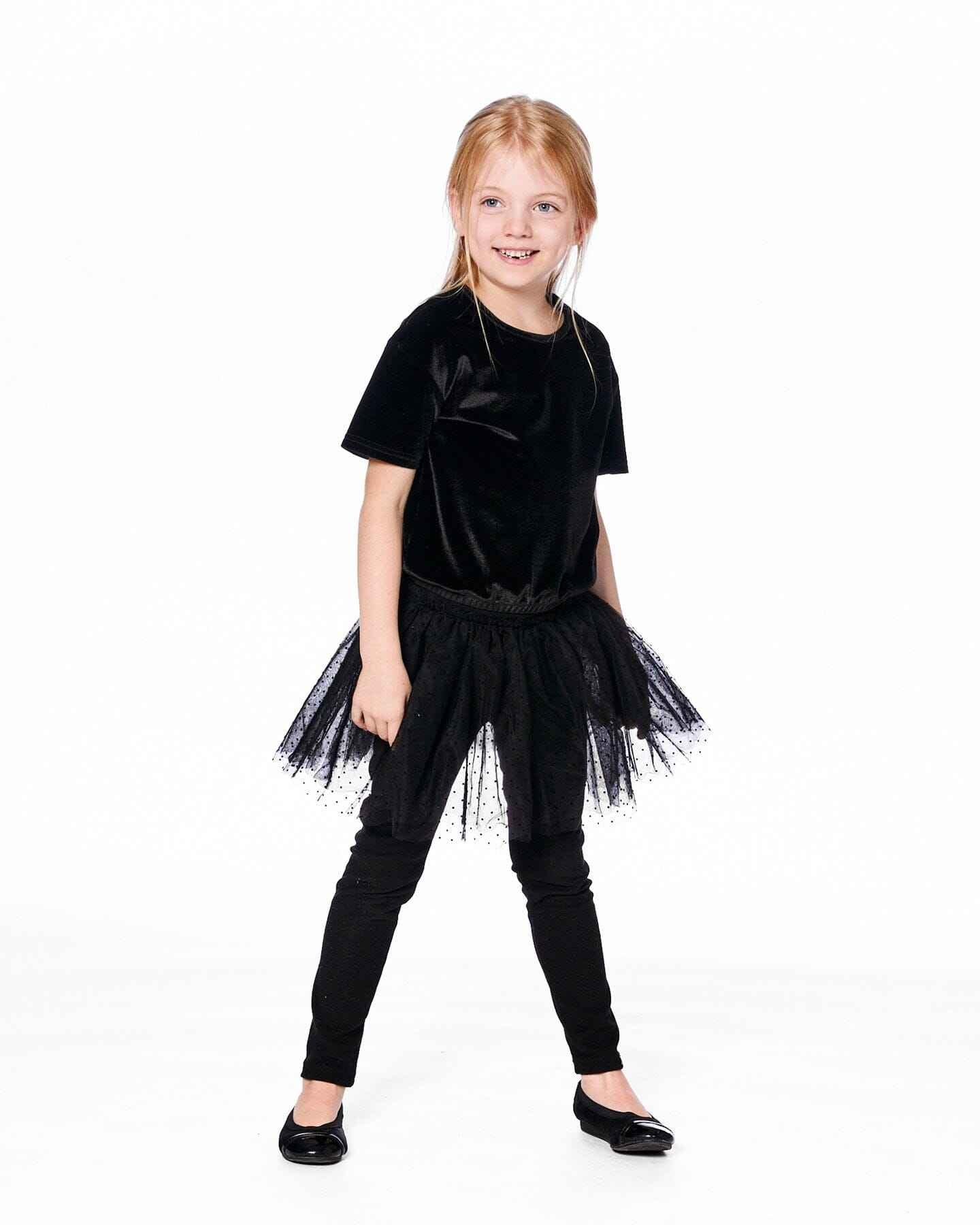 Leggings With Tulle Skirt Black