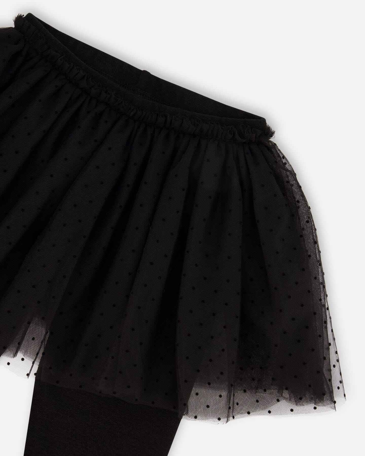 Leggings With Tulle Skirt Black