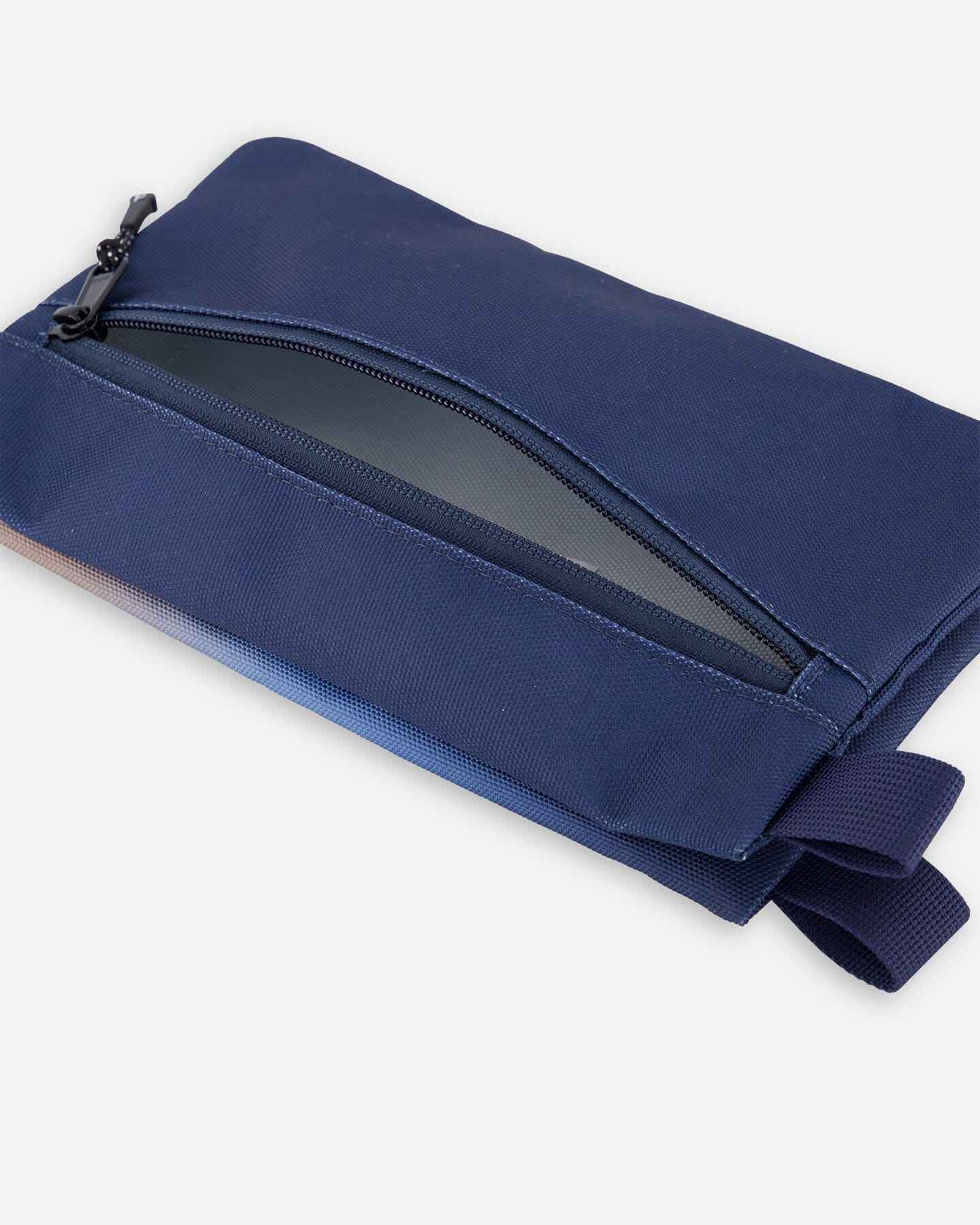 Double Pencil Case Blue And Beige Gradient