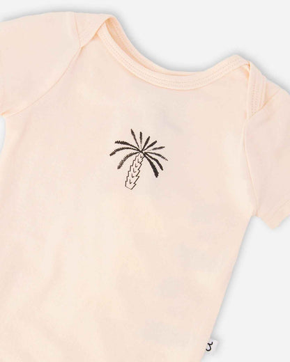 Evolutive Organic Cotton Jersey Onesie Peach