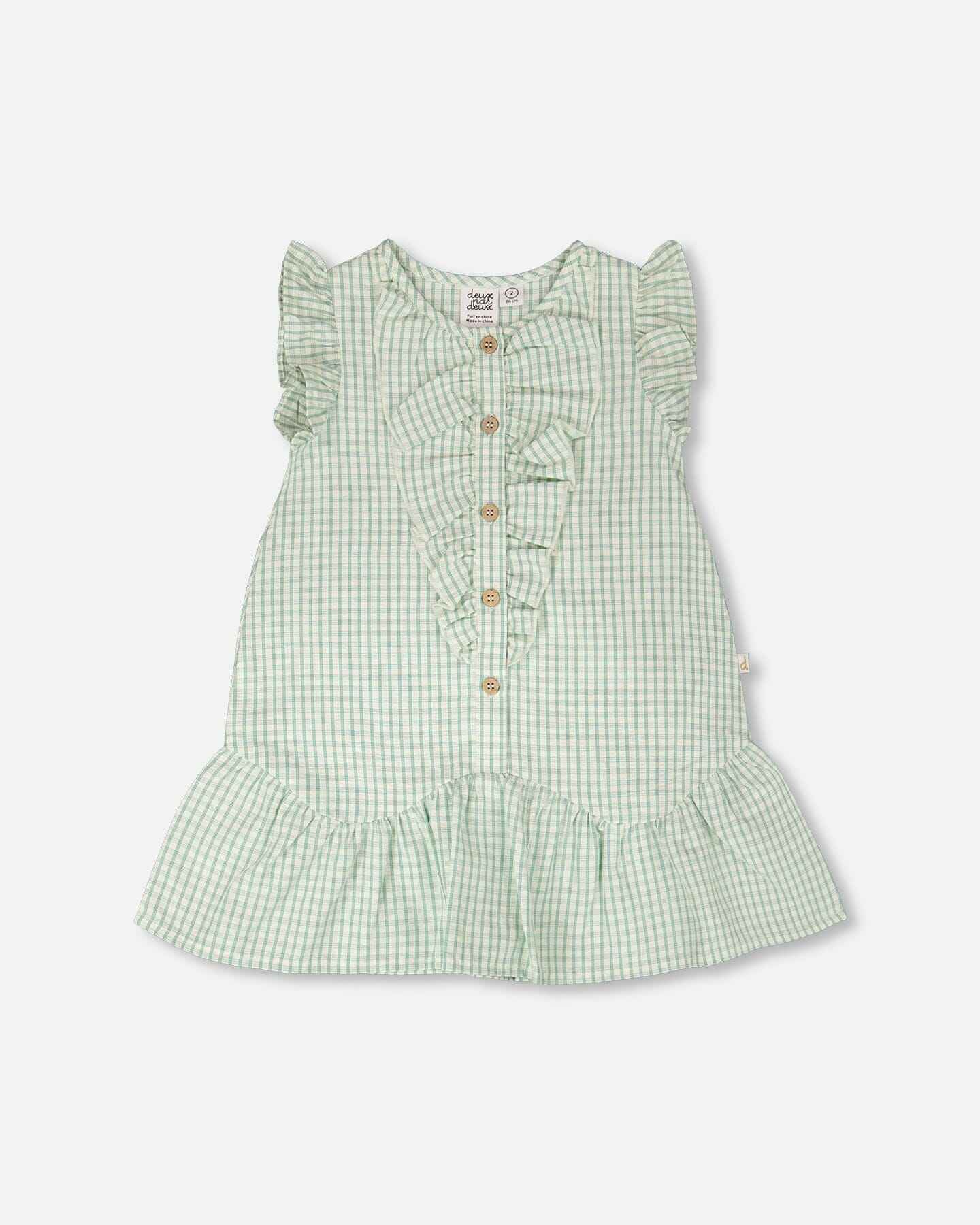 Plaid Poplin Dress Green