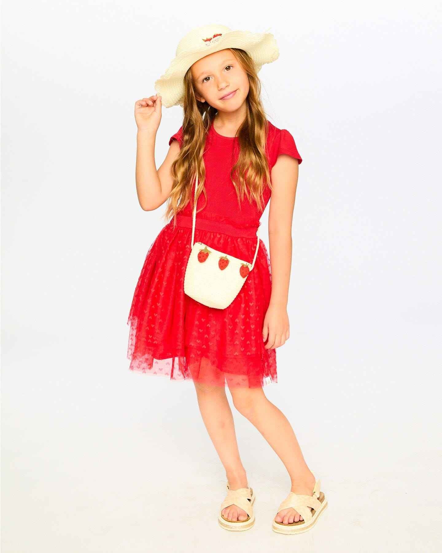 Strawberry Straw Purse Beige