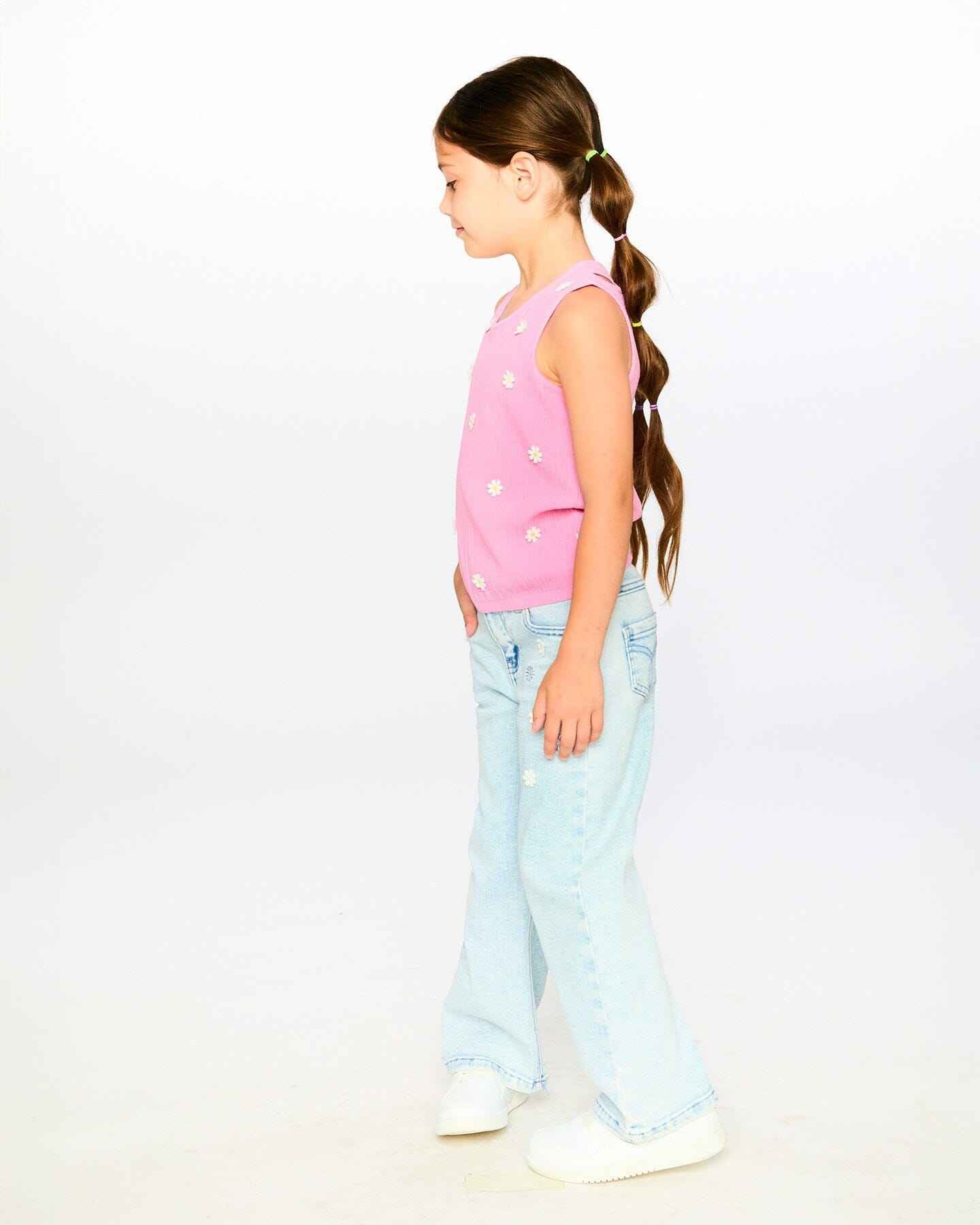 Crinkle Jersey Tank Top Pink