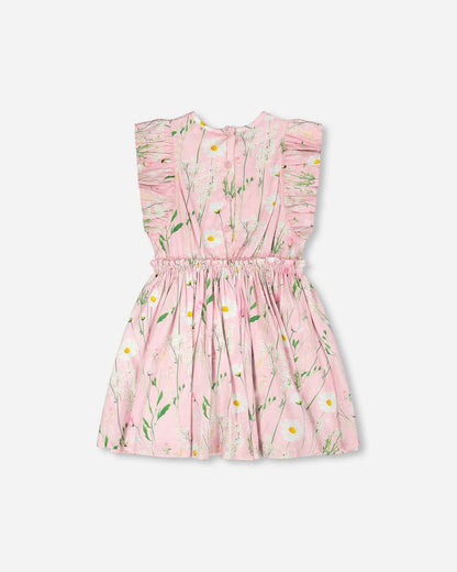 Viscose Dress Pink Printed Flowers