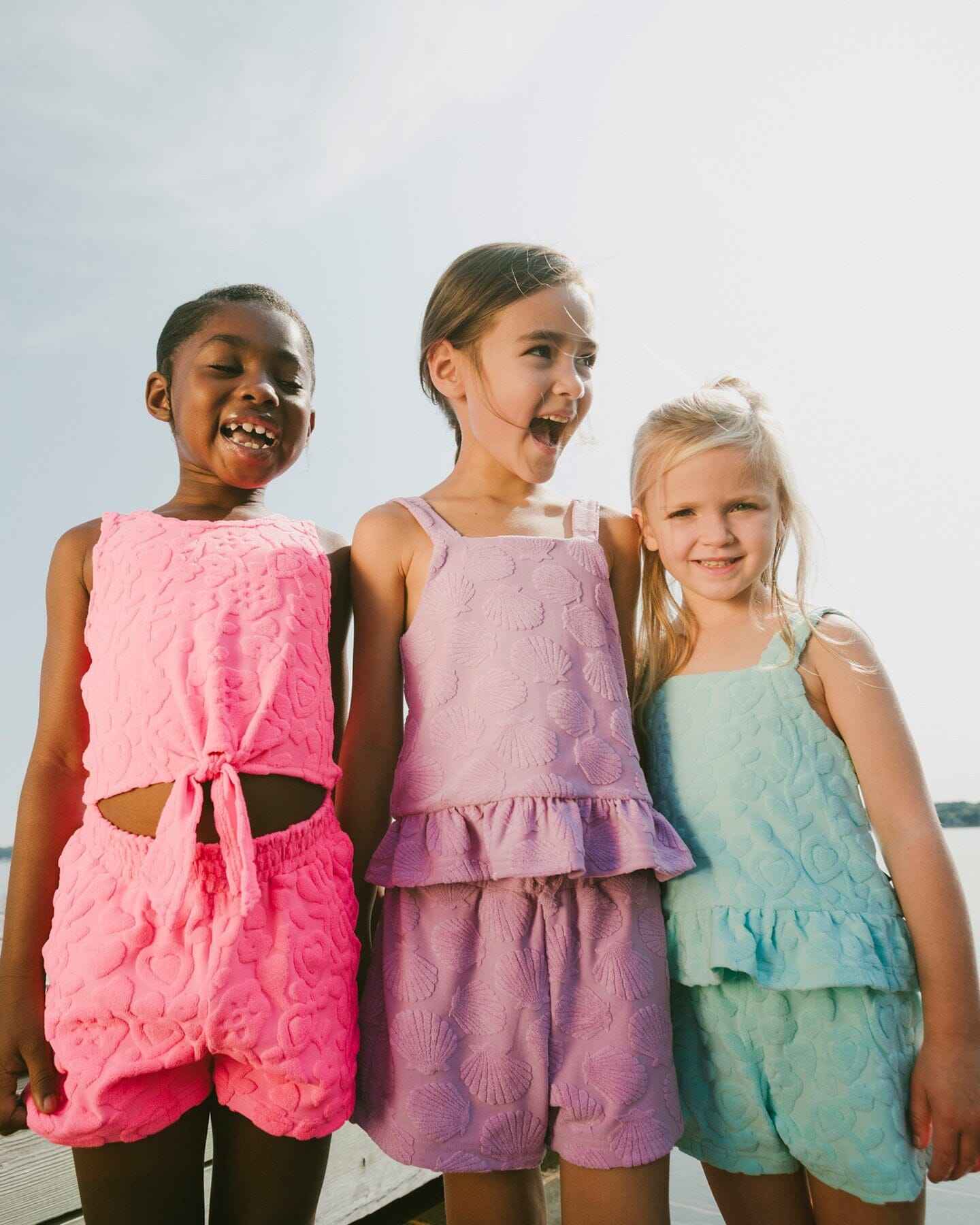 Terry Tank Top With Shorts Set Light Blue