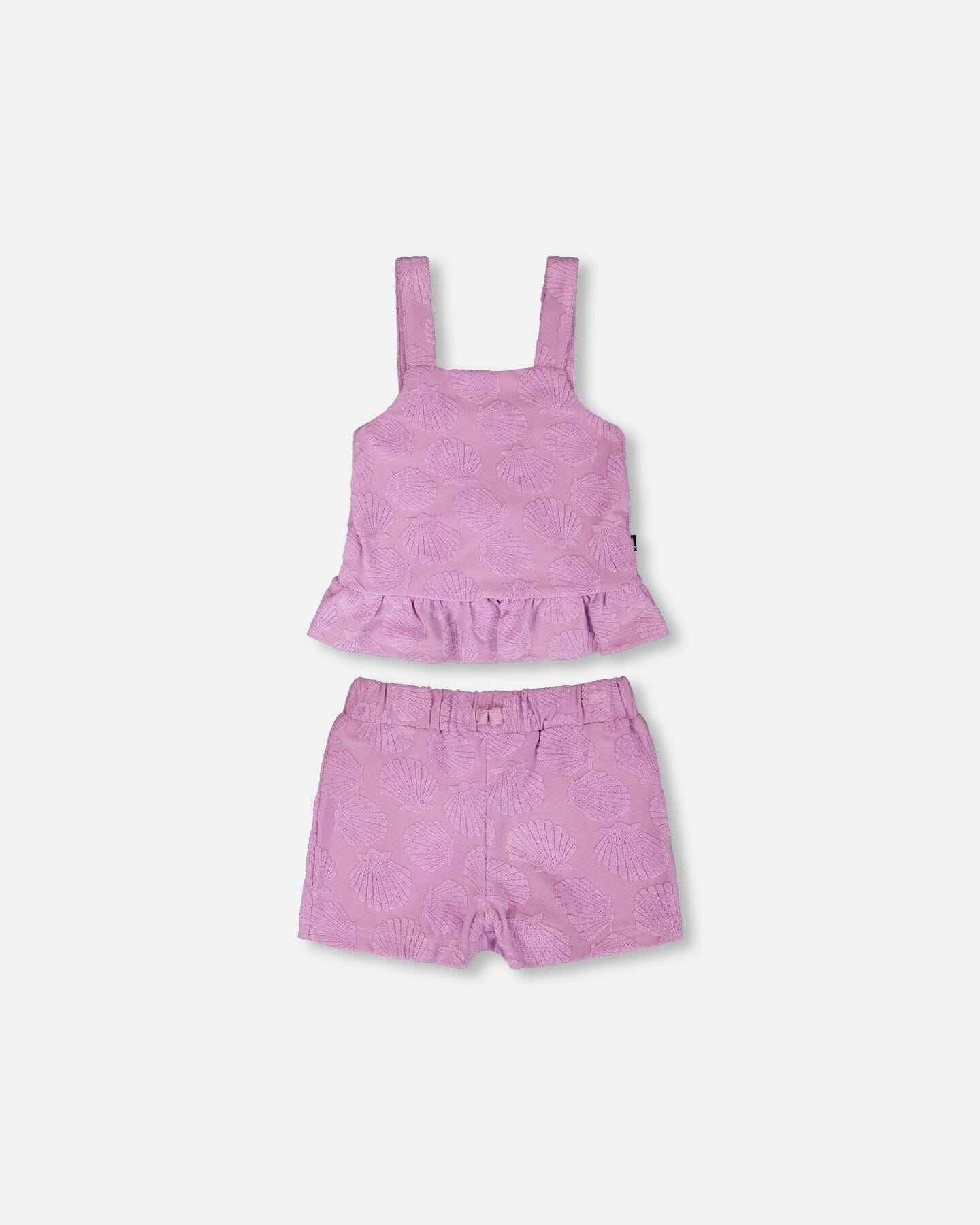 Terry Tank Top With Shorts Set Lilac