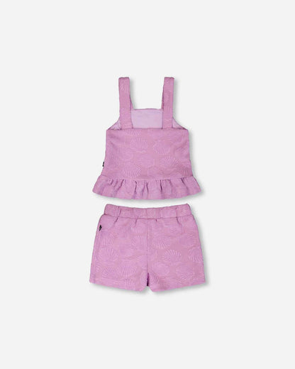 Terry Tank Top With Shorts Set Lilac