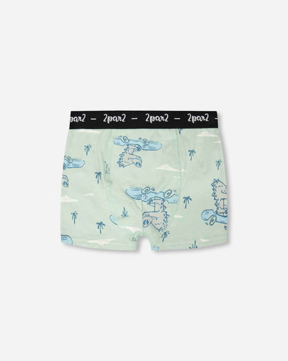 Organic Cotton Boxer Green Crocodile Print