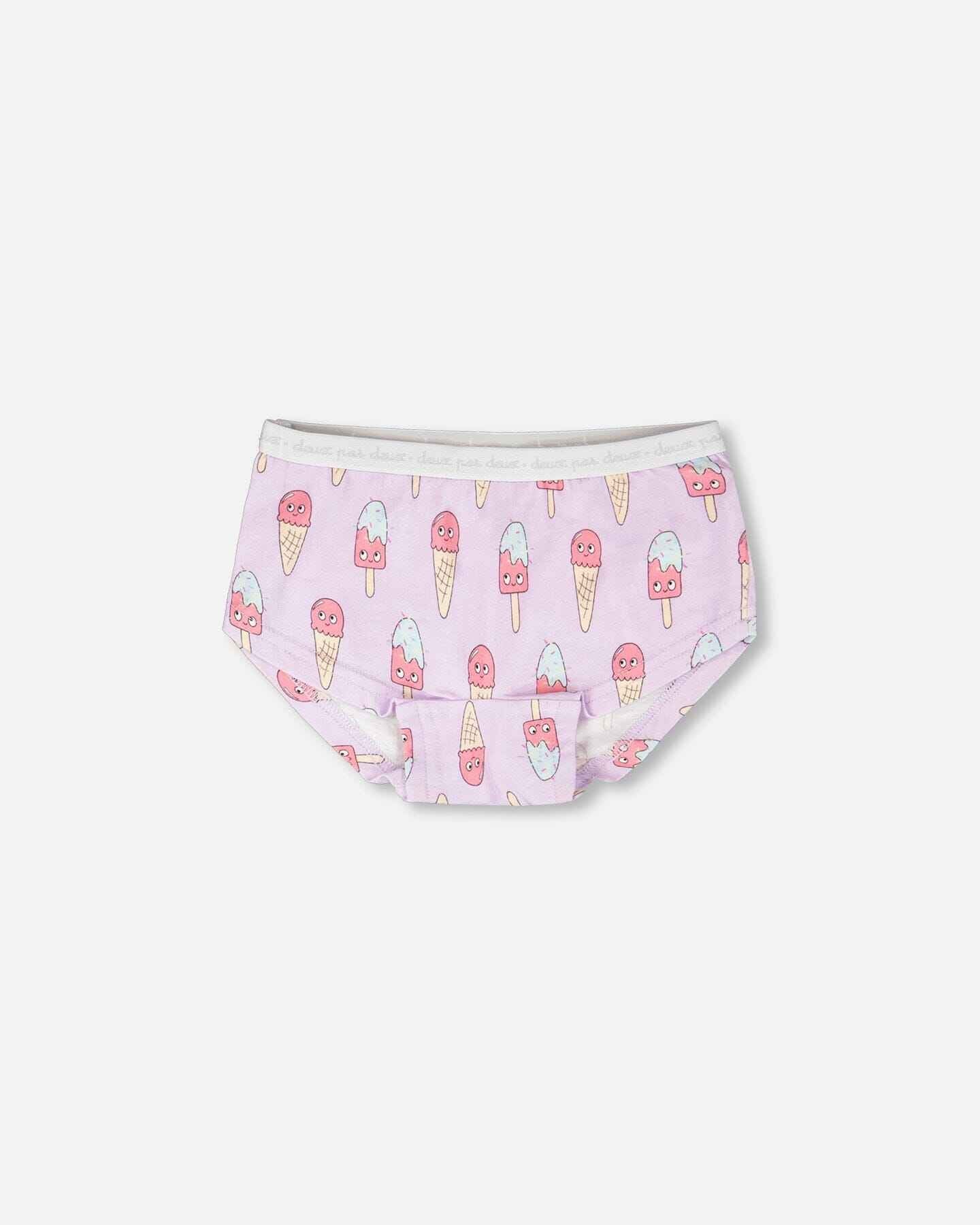 Organic Cotton Boyshort Panty Lilac Printed Ice Creams