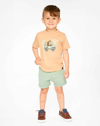 Organic Cotton Short Sleeve T-Shirt Beige