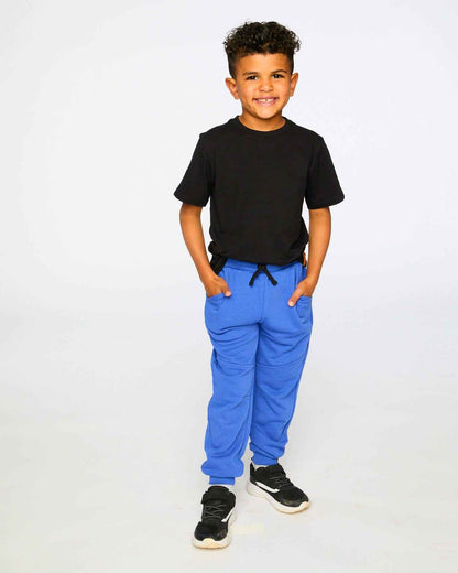 French Terry Sweatpants With Cross Seams Royal Blue