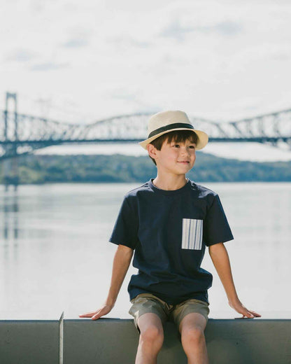Jersey T-Shirt With Chest Pocket Dark Blue